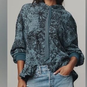 NWOT Pilcro Anthropologie Dropped Shoulder Flounce Hoodie